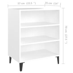 Berkfield Home Sideboard White 57x35x70 cm Engineered Wood - Size: 57 x 35 x 70 cm - thumbnail 6