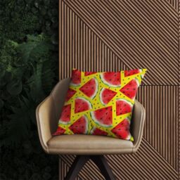 Warren Reed - Designer Watermelon Pattern Outdoor Cushion in Red - Size: 60 cm x 60 cm - thumbnail 2