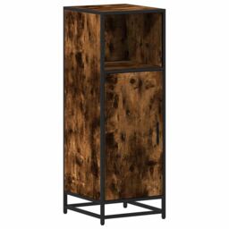 Berkfield Home Bathroom Cabinet Smoked Oak 35x37.5x100 cm Engineered Wood in Brown - thumbnail 2