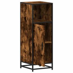 Berkfield Home Bathroom Cabinet Smoked Oak 35x37.5x100 cm Engineered Wood in Brown - thumbnail 6