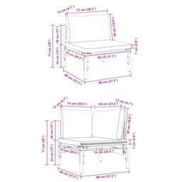 Berkfield Home Garden Sofa Set 9 pcs Anthracite Steel - thumbnail 9