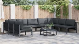 Berkfield Home Garden Sofa Set 9 pcs Anthracite Steel - thumbnail 4