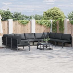 Berkfield Home Garden Sofa Set 9 pcs Anthracite Steel - thumbnail 1