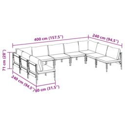 Berkfield Home Garden Sofa Set 9 pcs Anthracite Steel - thumbnail 8