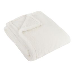 Furn Kallu Reversible Faux-Fur Throw in Ecru - Size: 150 cm x 200 cm - thumbnail 3