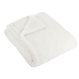 Furn Kallu Reversible Faux-Fur Throw in Ecru - Size: 150 cm x 200 cm - thumbnail 2