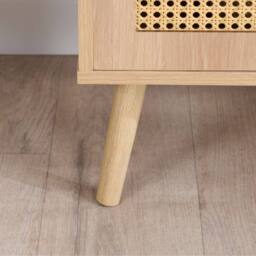 Birlea Croxley 2 Door 3 Drawer Sideboard Oak Rattan Storage Cabinet in Light Oak - thumbnail 7