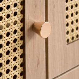 Birlea Croxley 2 Door 3 Drawer Sideboard Oak Rattan Storage Cabinet in Light Oak - thumbnail 9