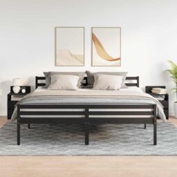 Berkfield Home Bedside Cabinets 2 pcs with 2 Drawers Black 40x33x60 cm - Size: 40 x 33 x 60 cm - thumbnail 3