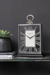 Libra Interiors Silver & Black Skeletal Mantel Clock - thumbnail 2