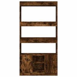Berkfield Home Highboard¬†Smoked Oak 92x33x180 cm Engineered Wood in Brown - Size: 92 x 33 x 180 cm - thumbnail 5