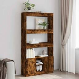 Berkfield Home Highboard¬†Smoked Oak 92x33x180 cm Engineered Wood in Brown - Size: 92 x 33 x 180 cm - thumbnail 2