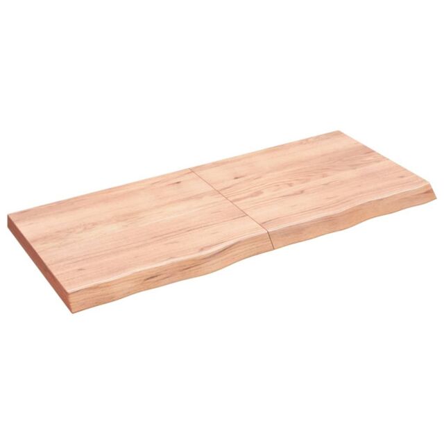 Berkfield Home Wall Shelf Light Brown 140x60x(2-6) cm Treated Solid Wood Oak - image 1