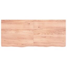 Berkfield Home Wall Shelf Light Brown 140x60x(2-6) cm Treated Solid Wood Oak - thumbnail 2