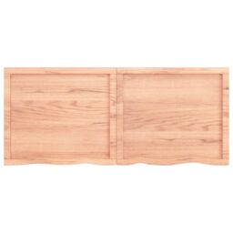 Berkfield Home Wall Shelf Light Brown 140x60x(2-6) cm Treated Solid Wood Oak - thumbnail 3