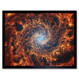 "Artery8 NASA James Webb Telescope Spiral Galaxy NGC 628 Framed Wall Art 12x16 in Black - Size: W12"" x H16""" - thumbnail 1