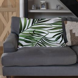 Benjamin Tate Design Palm Leaves Blanket in Natural - Size: 120 cm x 150 cm - thumbnail 2