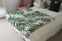 Benjamin Tate Design Palm Leaves Blanket in Natural - Size: 120 cm x 150 cm - thumbnail 3