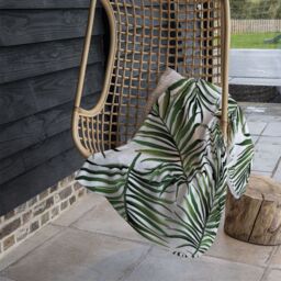 Benjamin Tate Design Palm Leaves Blanket in Natural - Size: 120 cm x 150 cm - thumbnail 4