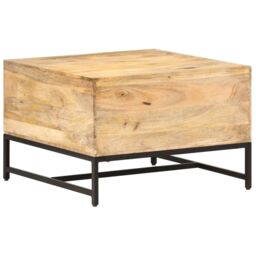 Berkfield Home Coffee Table 67x67x45 cm Solid Mango Wood in Brown - Size: 67 x 67 x 45 cm - thumbnail 4