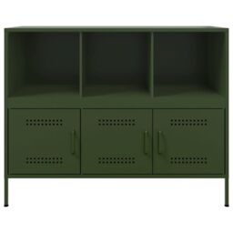 Berkfield Home Sideboard Olive Green 100.5x39x79 cm Steel - thumbnail 6