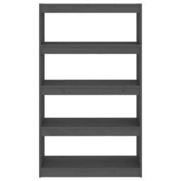 Berkfield Home Beautiful Book Cabinet/Room Divider Grey 80x30x135.5 cm Solid Woo - thumbnail 5