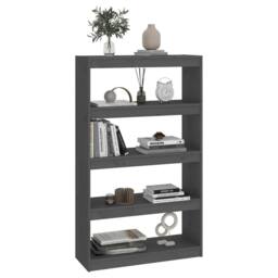Berkfield Home Beautiful Book Cabinet/Room Divider Grey 80x30x135.5 cm Solid Woo - thumbnail 4