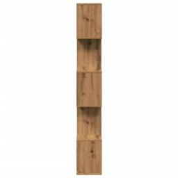 Berkfield Home Room Divider Bookcase 5-Tier Artisan Oak 70x24x161 cm Engineered Wood in Brown - Size: 70 x 24 x 161 cm - thumbnail 6