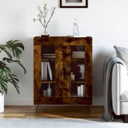 Berkfield Home Sideboard Smoked Oak 69.5x34x90 cm Engineered Wood in Brown - thumbnail 2