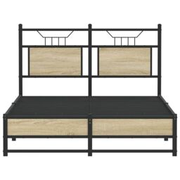 Berkfield Home Bed Frame without Mattress Sonoma Oak 120x190 cm Small Double Engineered Wood in Brown - thumbnail 6