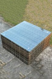 Fimous Square Rattan Coffee Tea Side Table in Dark Grey - thumbnail 3