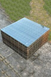 Fimous Square Rattan Coffee Tea Side Table in Dark Grey - thumbnail 4