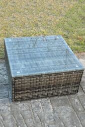 Fimous Square Rattan Coffee Tea Side Table in Dark Grey - thumbnail 5