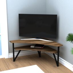 Destina Home Corner TV Stand Entertainment Center Kiberya in Light Brown - Size: 1 Pack - thumbnail 4