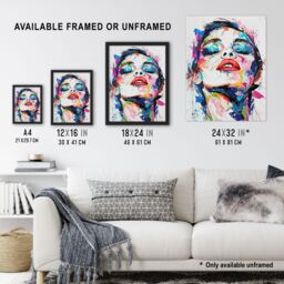 "Artery8 1960s Colourful Portrait Modern Art Wall Art Print - Size: W12"" x H16""" - thumbnail 3