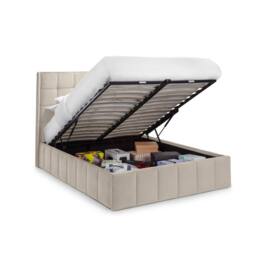 Cheshire Tamarack Cream Velvet Ottoman Storage Bed - Double (135cm) - thumbnail 2