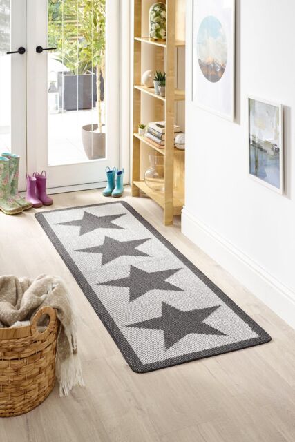 My Mat Stain Resistant Star Charcoal - Size: 67 cm x 200 cm
