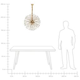 Wyld and Coco 60cm Brass and Glass Crystal Chandelier - Glamour Pendant in Gold - thumbnail 7