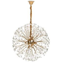 Wyld and Coco 60cm Brass and Glass Crystal Chandelier - Glamour Pendant in Gold - thumbnail 4