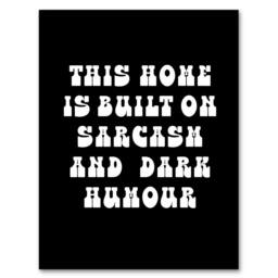 Artery8 Home Built On Sarcasm & Dark Humour Funny Framed Wall Art Print in Black - Size: A4 - thumbnail 1