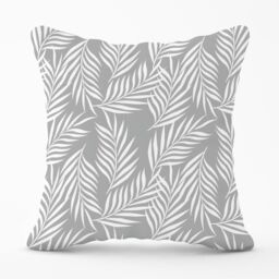 Warren Reed - Designer Palm Tree Leaves Outdoor Cushion in Grey - Size: 45 cm x 45 cm - thumbnail 1