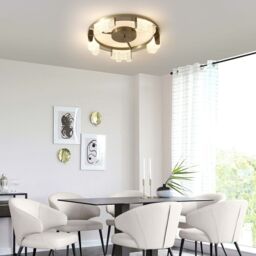 Garwarm 5 - Light 40cm LED Round Acrylic Flush Mount in Metallic Gold - thumbnail 2