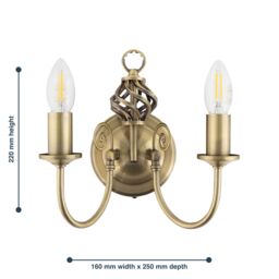 First Choice Lighting Barley Twist - Antique Brass Wall Light in Bronze - thumbnail 6