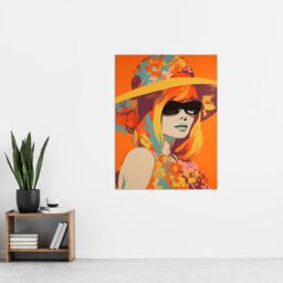 Artery8 Wall Art Print Flower Power Portrait 1960's Style Vintage Retro Silkscreen Artwork Vibrant Bold Bright Colourful Painting Poster - thumbnail 4