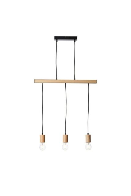 Netlighting Sven Bar Pendant Ceiling Lamp Matt Black Natural Wood - image 1