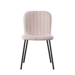 MCC Direct Bella Luxe Set of 6 Teddy Faux Fur Dining Chairs in Baby Pink - thumbnail 2