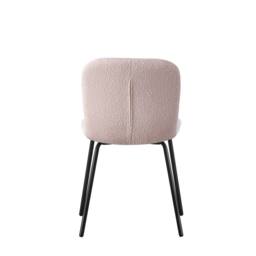 MCC Direct Bella Luxe Set of 6 Teddy Faux Fur Dining Chairs in Baby Pink - thumbnail 5