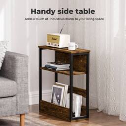 Levede Narrow Coffee End Table Sofa Over Bedside Table Laptop Shelf Desk - thumbnail 2