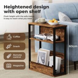 Levede Narrow Coffee End Table Sofa Over Bedside Table Laptop Shelf Desk - thumbnail 3