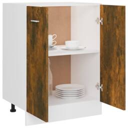Berkfield Home Bottom Cabinet Smoked Oak 60x46x81.5 cm Engineered Wood in Brown - thumbnail 4